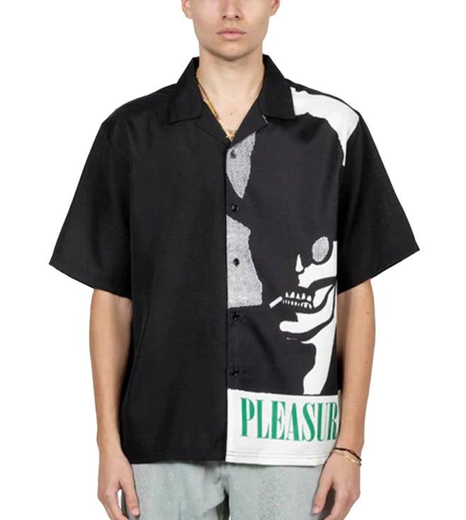 pleasures x capsul black immoral logo relaxed fit shirt