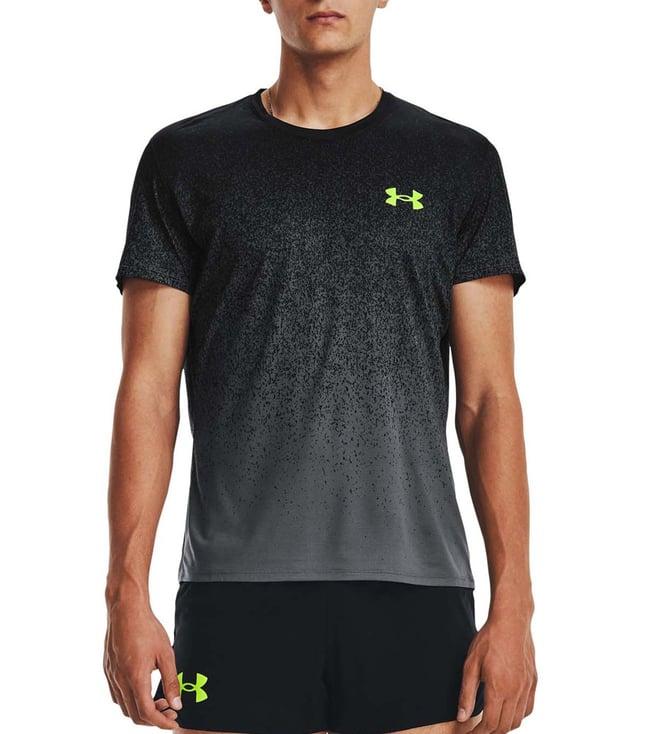 under armour black printed rush cicada slim fit t-shirt