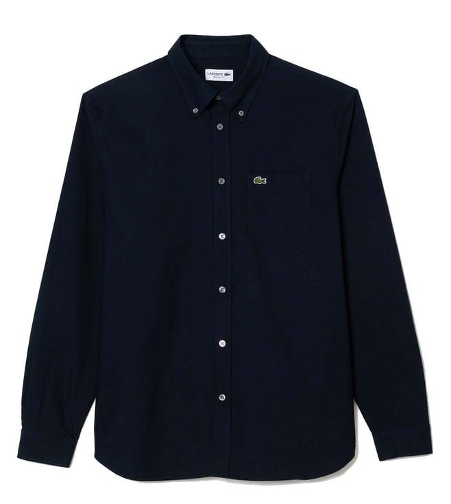 lacoste navy regular fit shirt