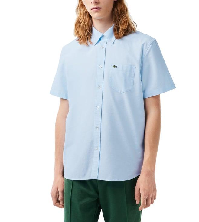 lacoste blue regular fit shirt