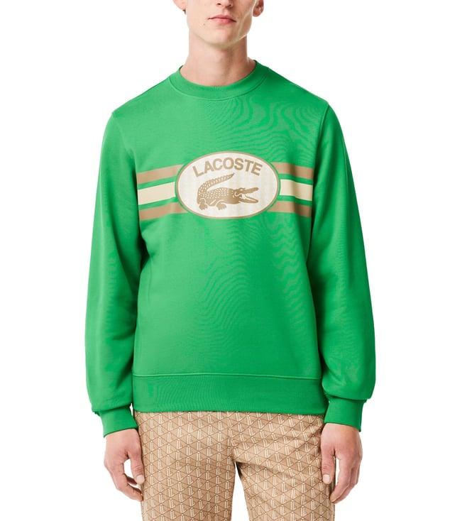 lacoste green logo classic fit sweatshirt