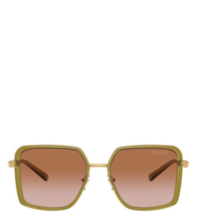 versace 0ve226115091356 brown gradient square sunglasses for women