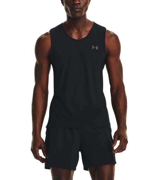 under armour black iso-chill laser singlet slim fit tank t-shirt