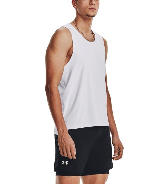 under armour white iso-chill laser singlet slim fit tank t-shirt