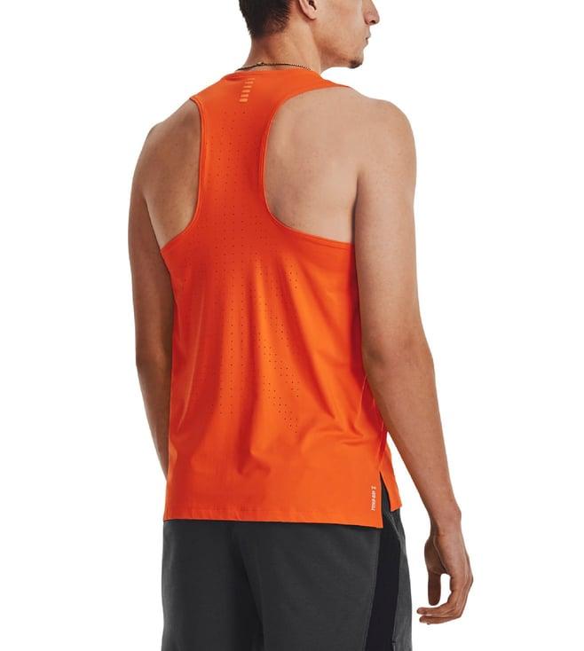 under armour orange iso-chill laser singlet slim fit tank t-shirt