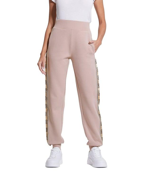 guess posh taupe logo britney cuffed leg joggers