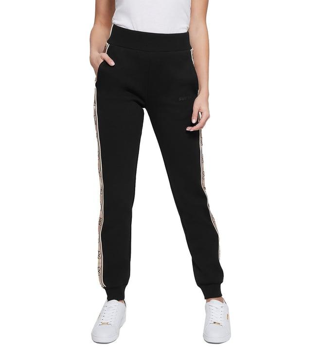 guess jet black print britney cuffed leg joggers