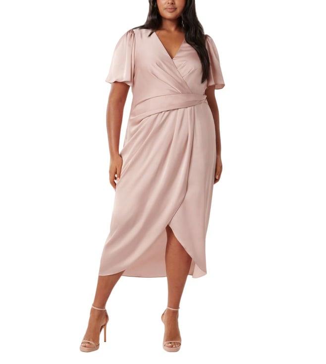 forever new blush estelle curve flutter regular fit dress