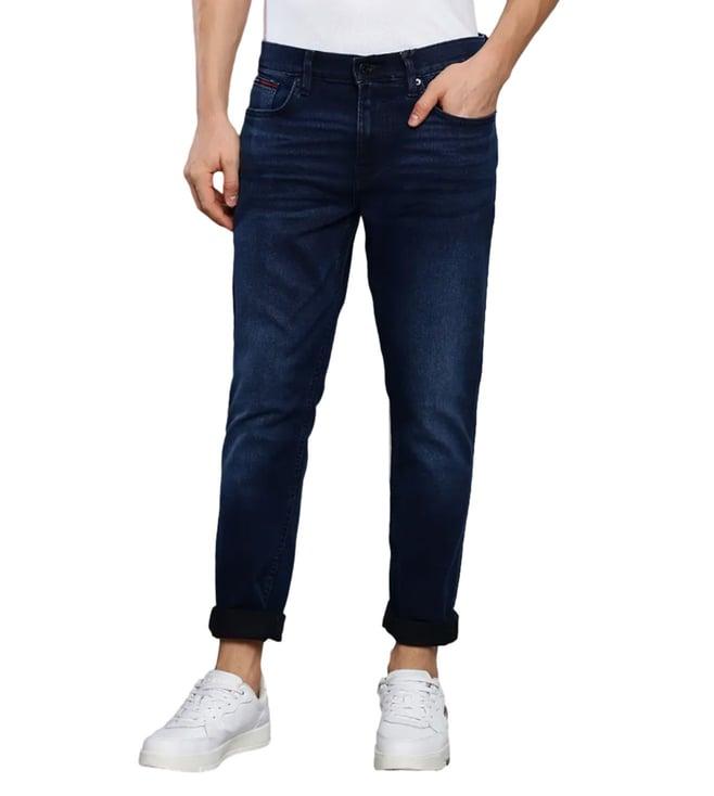 tommy hilfiger slim blue lightly washed mid rise jeans