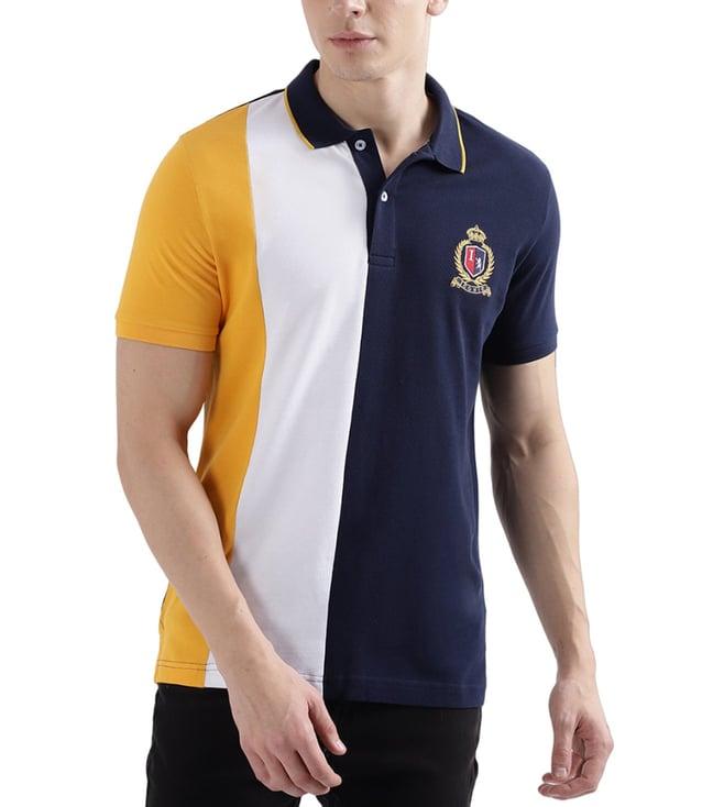 iconic multicolor colourblocked regular fit polo t-shirt