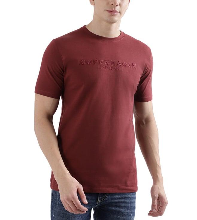 lindbergh burgundy fashion relaxed fit t-shirt