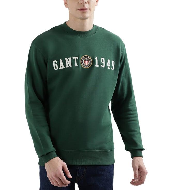 gant forest green fashion logo relaxed fit sweatshirt