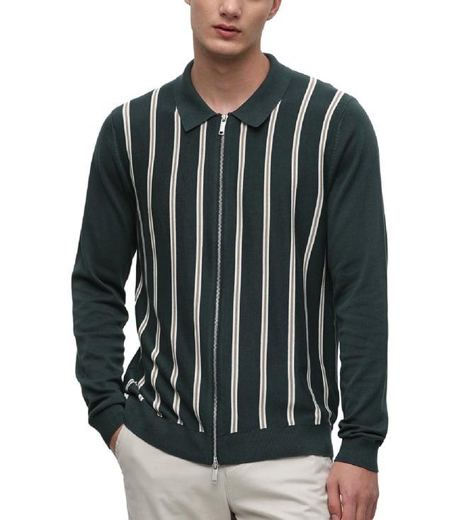 selected homme green gables striped regular fit sweatshirt