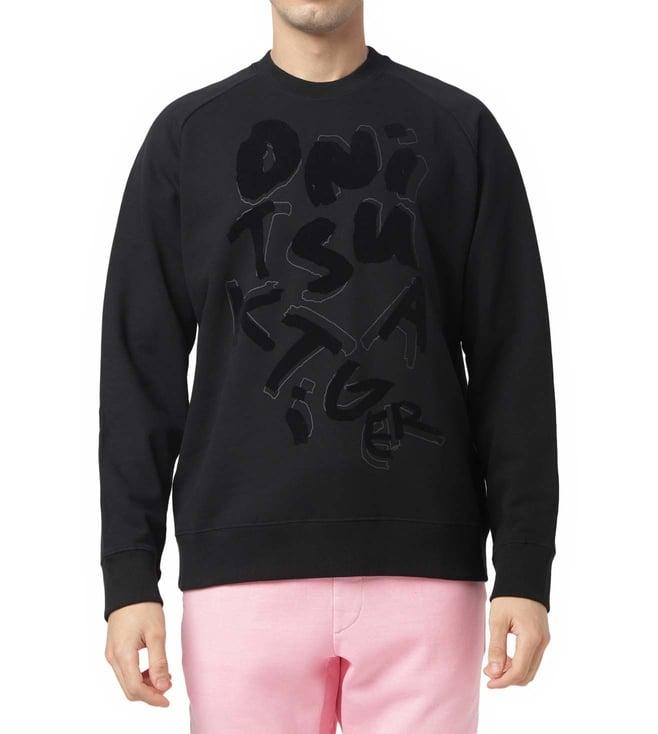 onitsuka tiger black logo regular fit sweatshirt