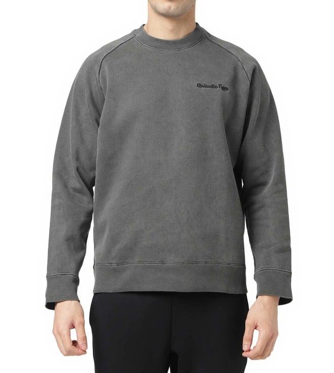 onitsuka tiger grey regular fit sweatshirt