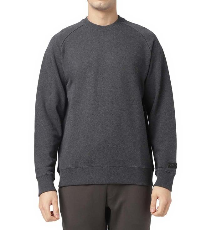 onitsuka tiger heather grey regular fit sweatshirt