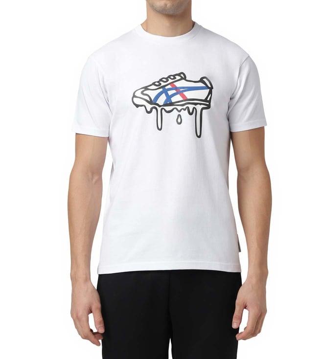 onitsuka tiger white logo regular fit t-shirt