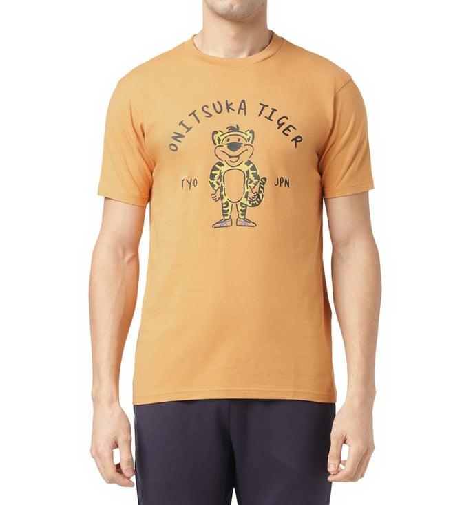 onitsuka tiger orange logo regular fit t-shirt