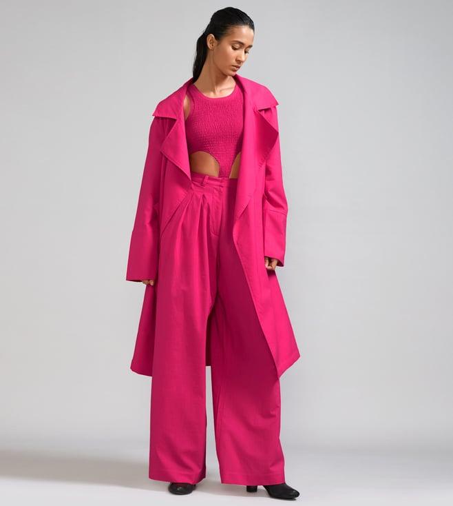 mati pink trench jacket set - (3 pcs)