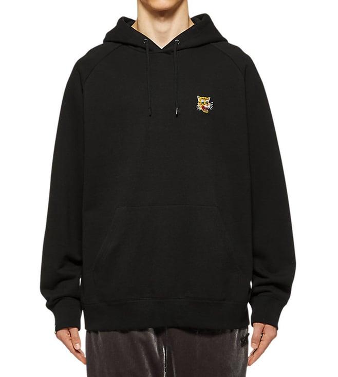 onitsuka tiger black sweat regular fit hoodie