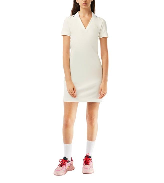 lacoste white pique regular fit dress