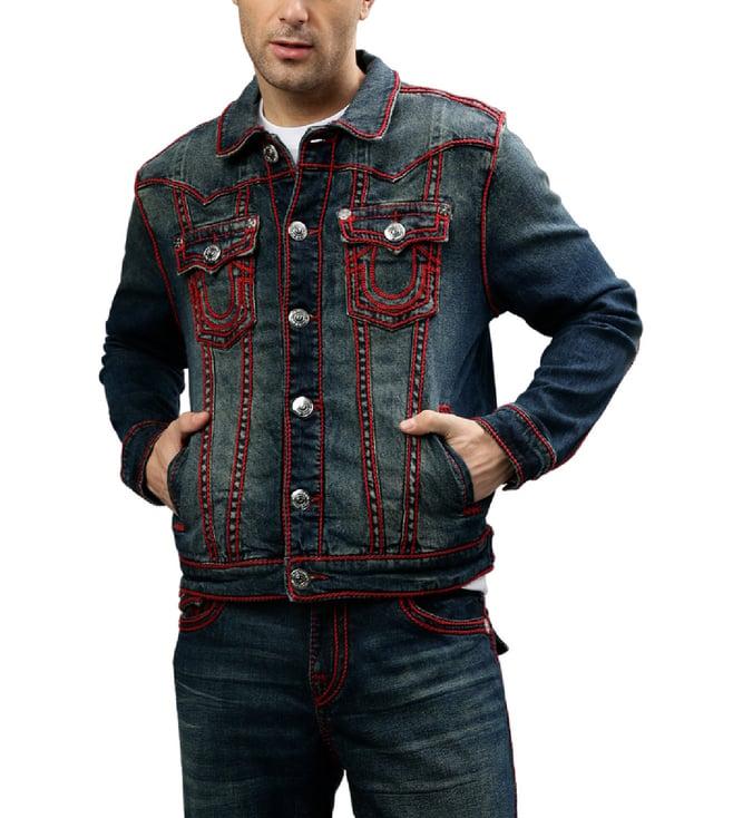 true religion blue fashion regular fit denim jackets