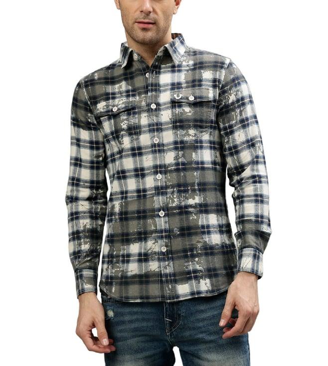 true religion multi fashion checked regular fit shirts