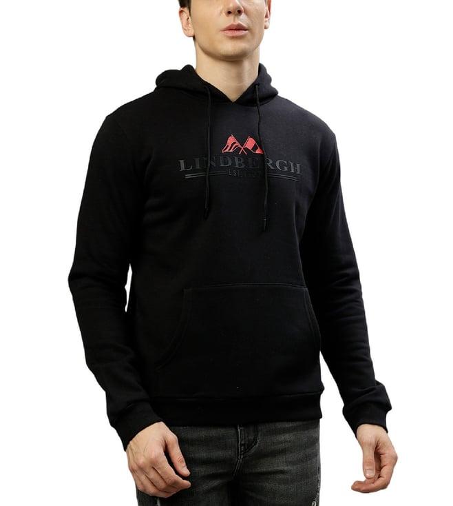 lindbergh black fashion regular fit hoodies