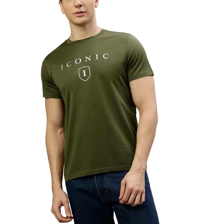 iconic green typography logo regular fit t-shirt