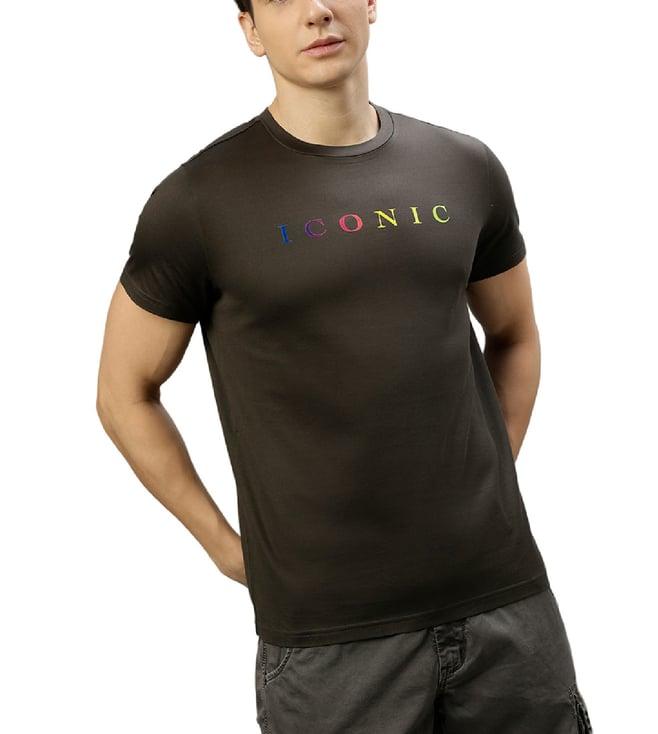 iconic black typography logo regular fit t-shirt