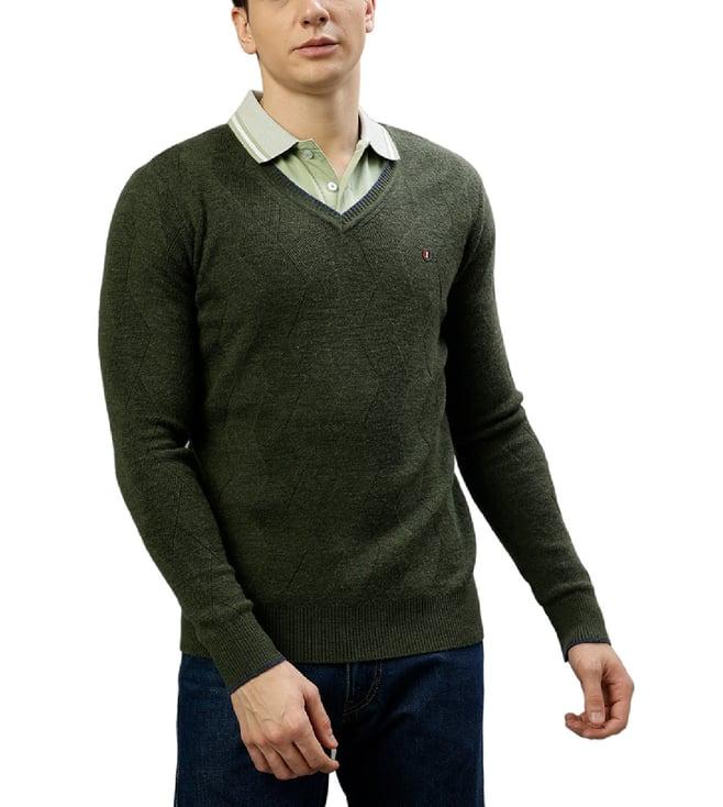 iconic green regular fit sweater