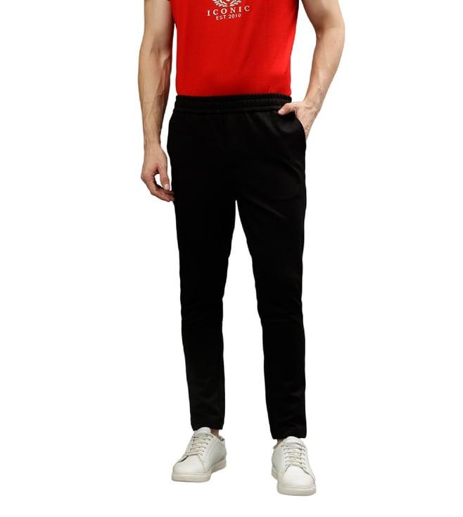 iconic black slim fit trousers