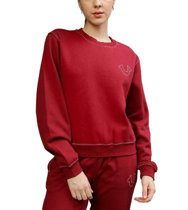 true religion red fashion regular fit sweatshirt