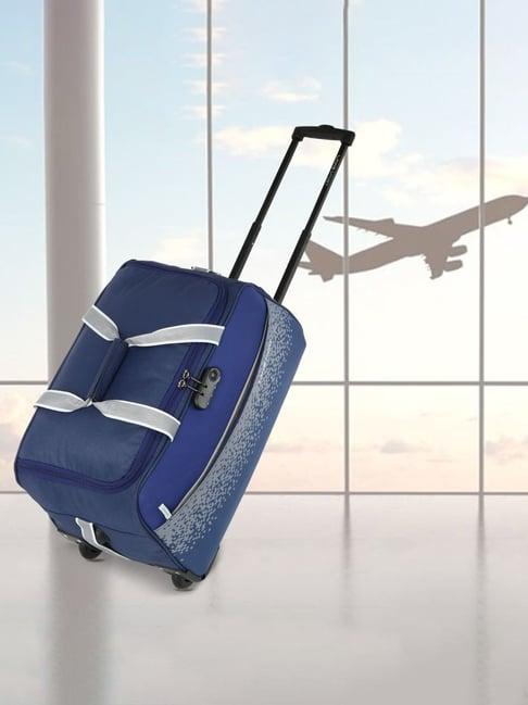 lavie sport cabin size 56 litre pixel wheel duffle  bag| duffle bag | 2 wheel  duffle bag (navy)