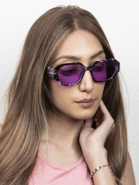 ted smith purple hexagon uv protection unisex sunglasses