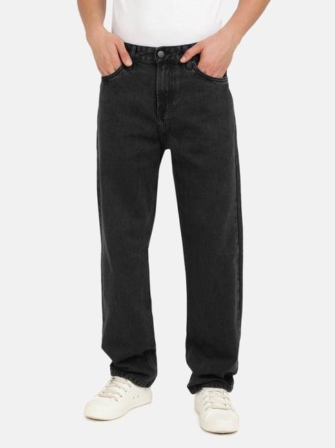 bene kleed black regular fit cotton jeans