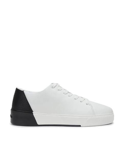 calvin klein jeans men's white & black sneakers