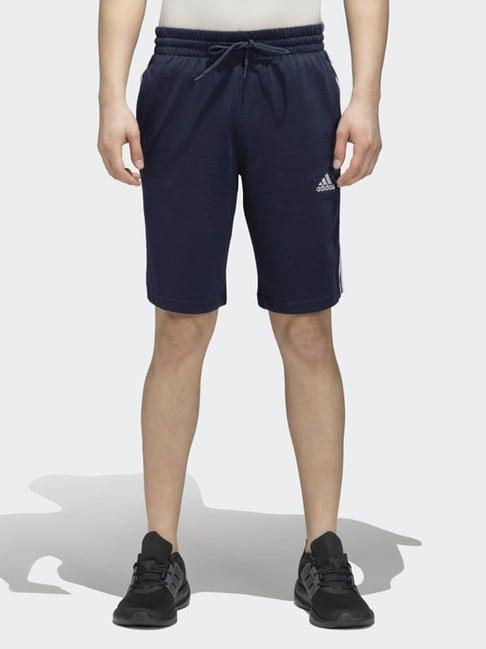 adidas indigo regular fit striped sports shorts