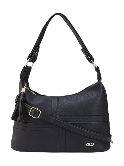 globus black solid medium hobo bag