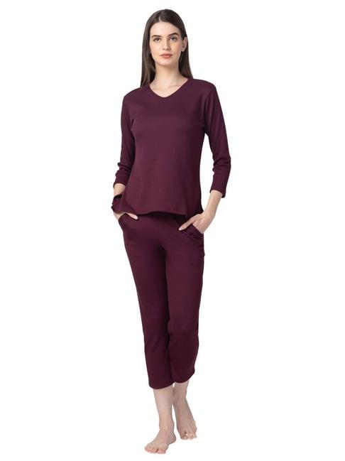 candyskin cotton wine t-shirt with capris