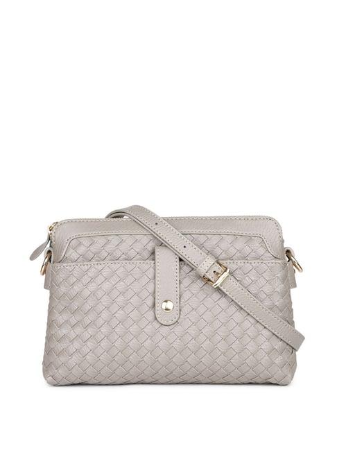 inc.5 grey synthetic textured sling handbag