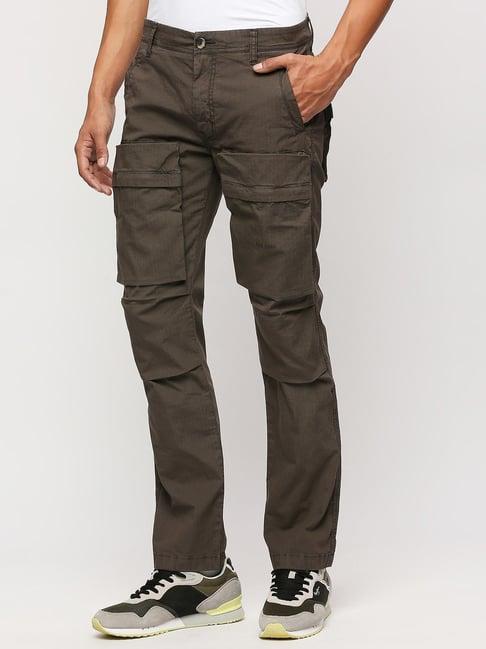 pepe jeans olive night cotton straight fit cargos