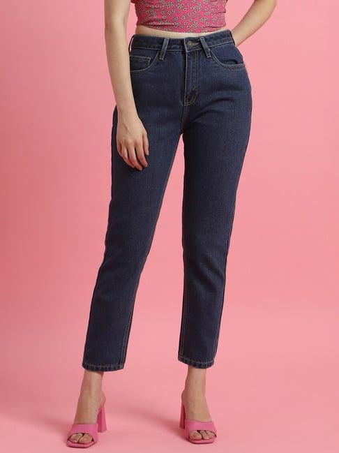 forever 21 blue cotton regular fit mid rise jeans