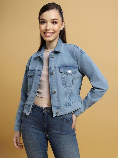 forever 21 blue regular fit denim jacket