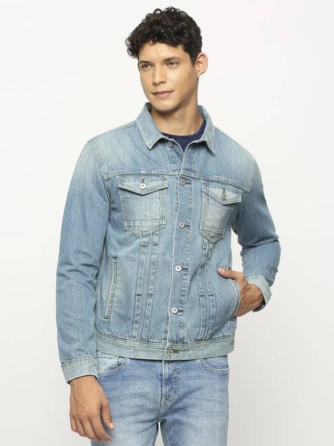 pepe jeans light indigo blue regular fit denim jacket