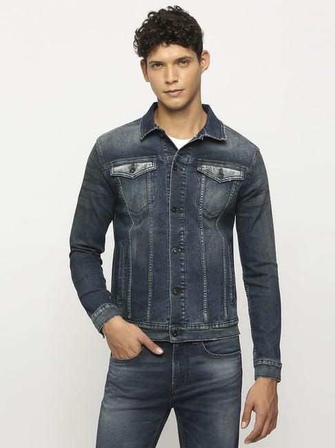 pepe jeans dark indigo blue regular fit denim jacket