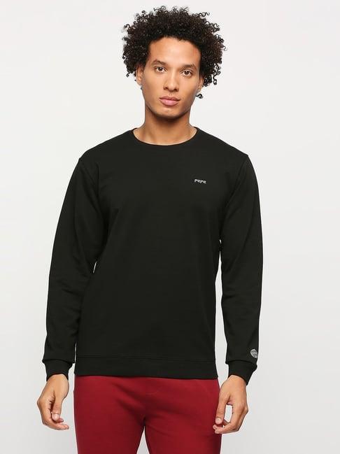 pepe jeans black cotton regular fit sweatshirt