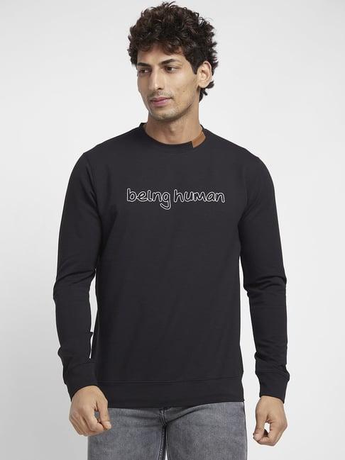 being human black regular fit sweatshirt