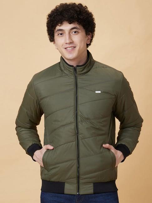 being human green regular fit quilted jacket