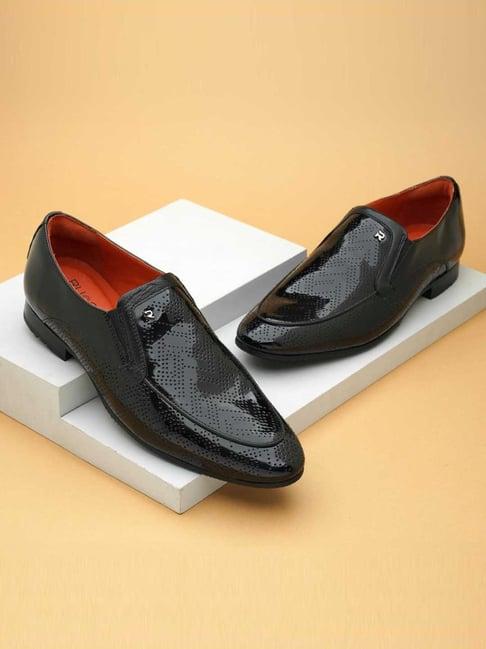 ruosh men's black formal loafers